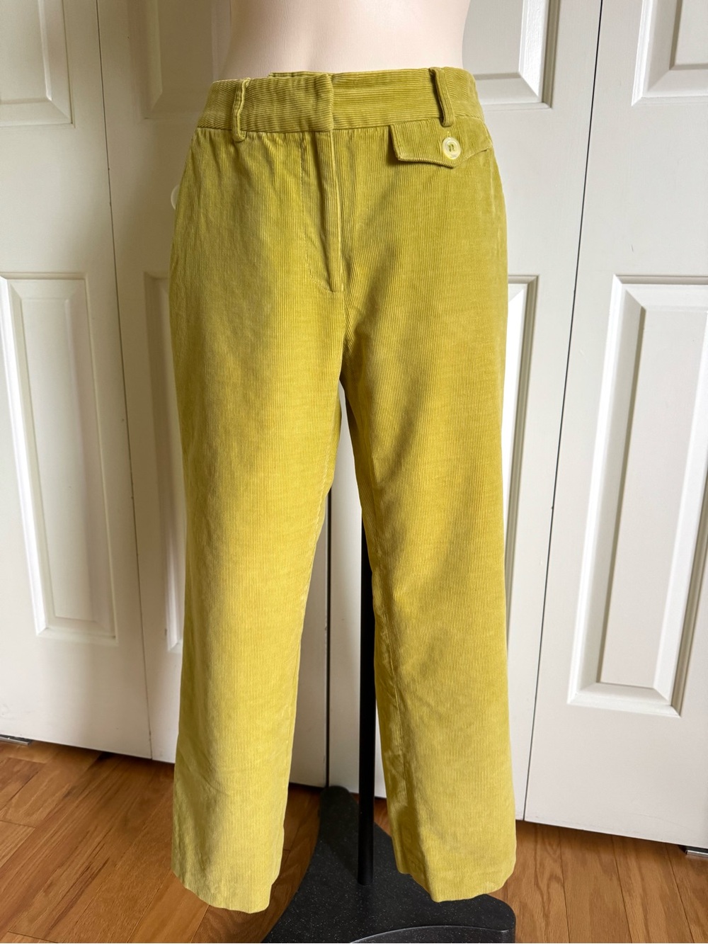 LORENA ANTONIAZZI Olive Velveteen Cropped Pants 4-6/42